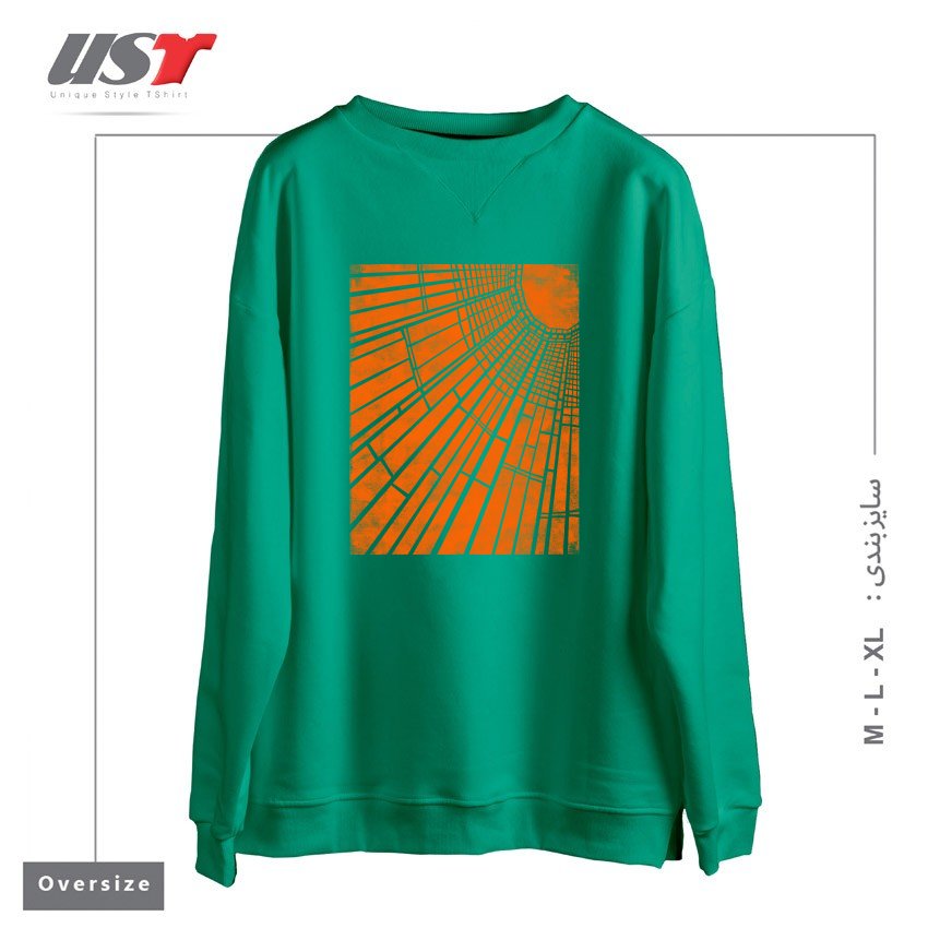 طرح SUNLIGHT سوییشرت اورسایزرنگ سبز سدری