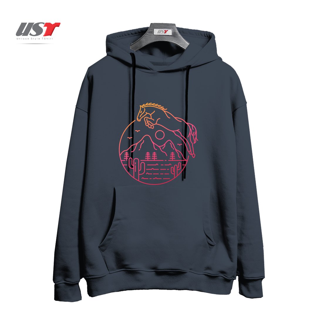 طرح THE DESERT HORSE هودی اورسایزرنگ دودی