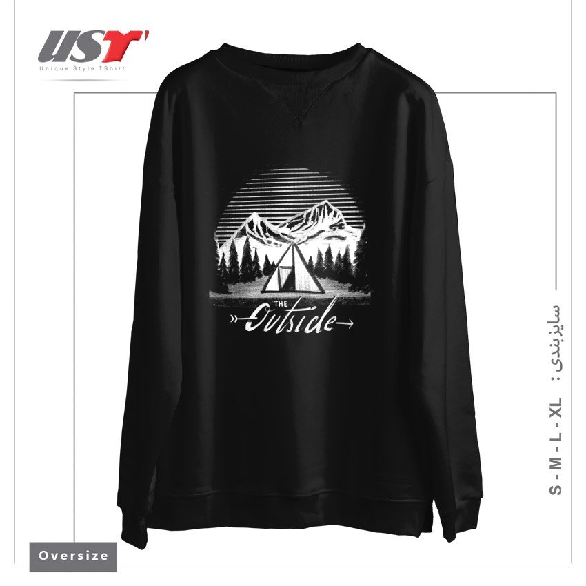 سوییشرت اورسایز طرح THE OUTSIDE