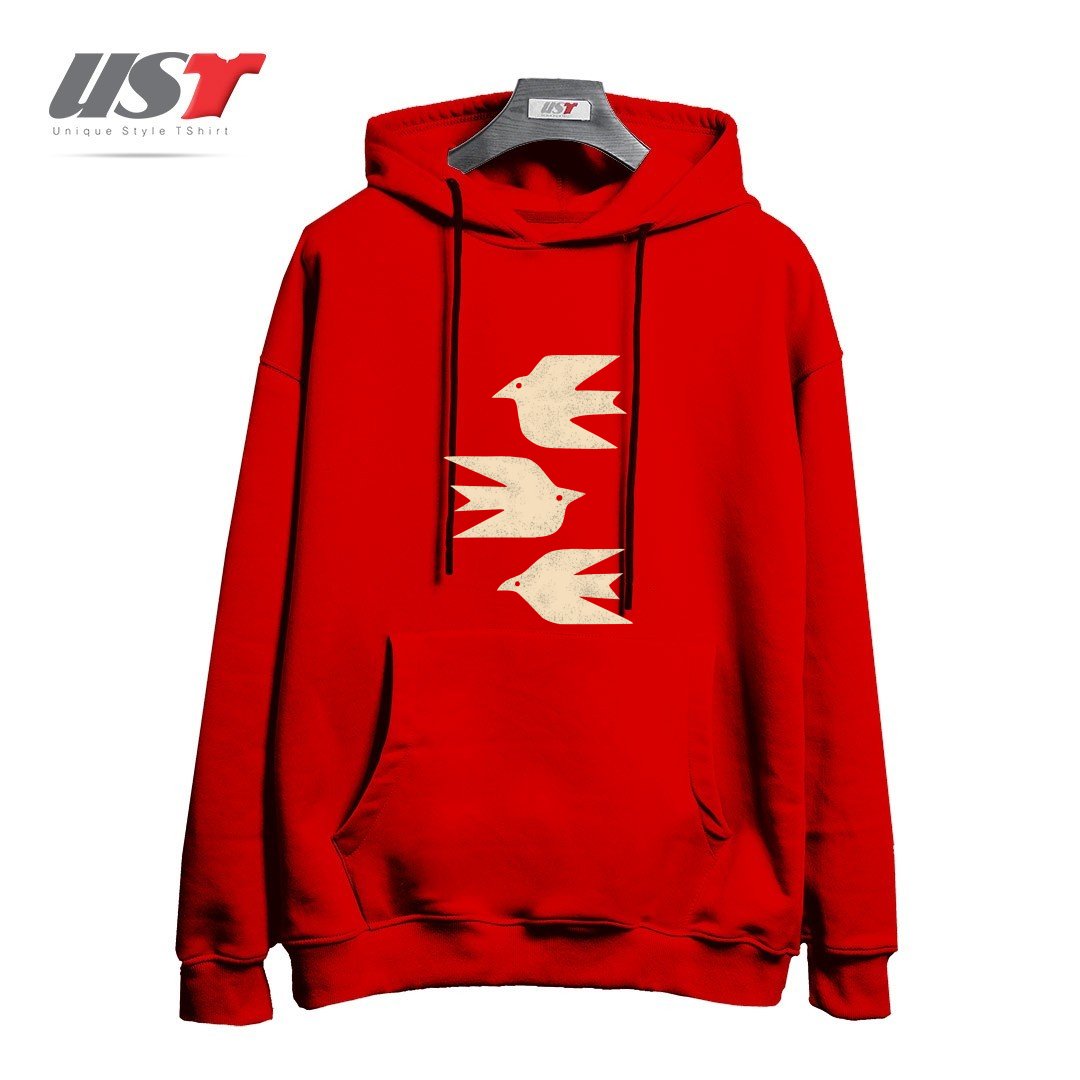 هودی اورسایز طرح DOVES IN FLIGHT