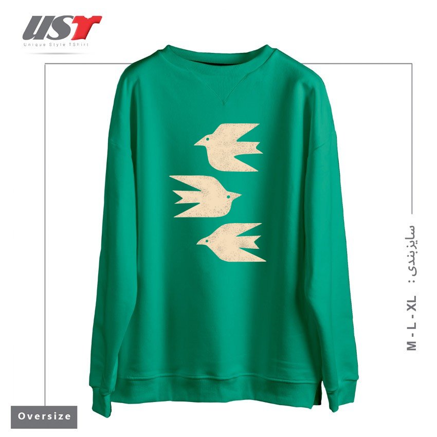 سوییشرت اورسایز طرح DOVES IN FLIGHT