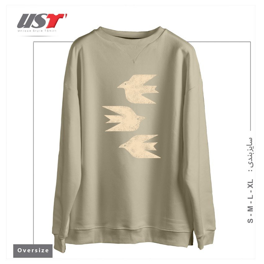 سوییشرت اورسایز طرح DOVES IN FLIGHT