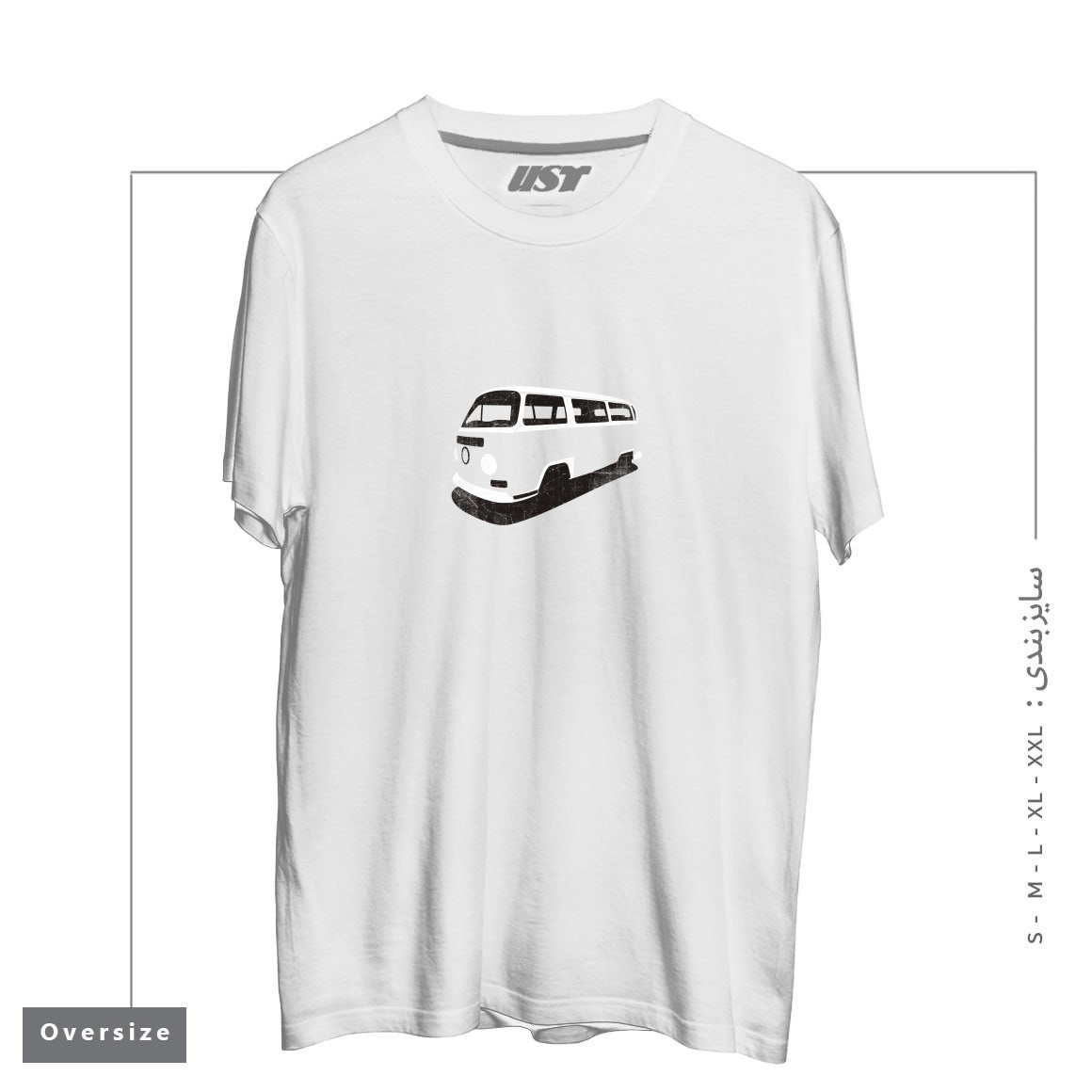 طرح VAN (VINTAGE VERSION) تیشرت اورسایزرنگ سفید