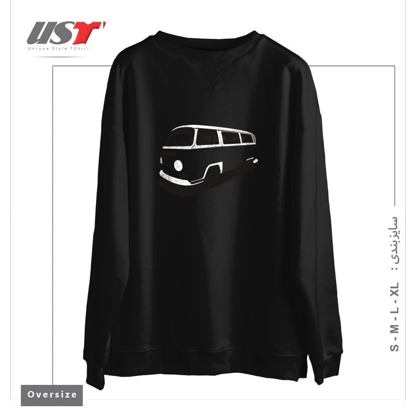 طرح VAN (VINTAGE VERSION) سوییشرت اورسایزرنگ مشکی