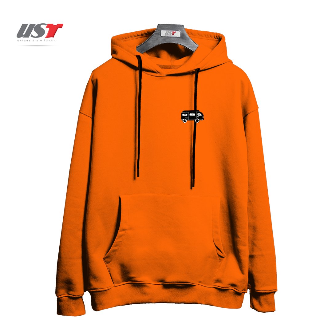 طرح VAN CAR هودی اورسایزرنگ نارنجی