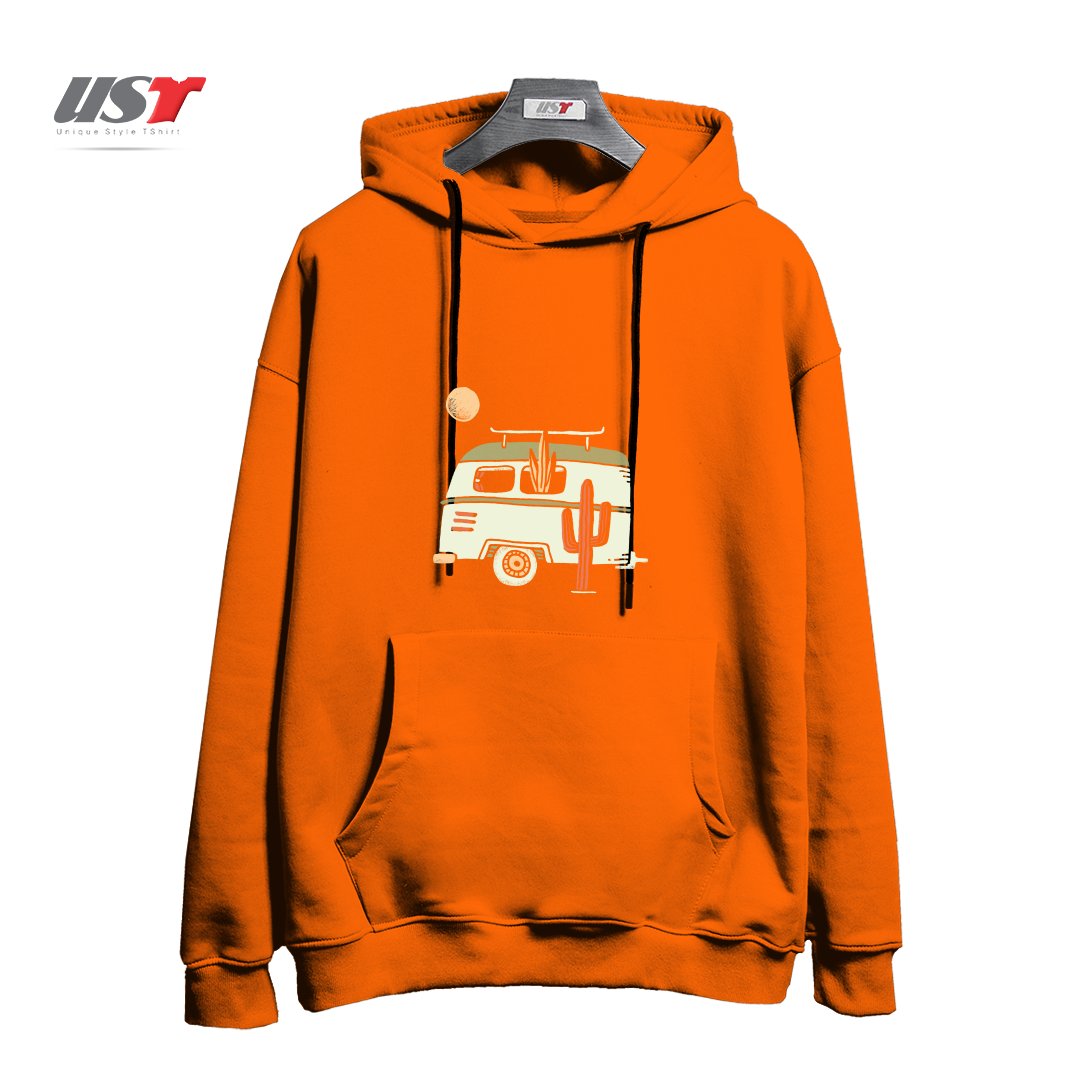 طرح VAN LIFE هودی اورسایزرنگ نارنجی