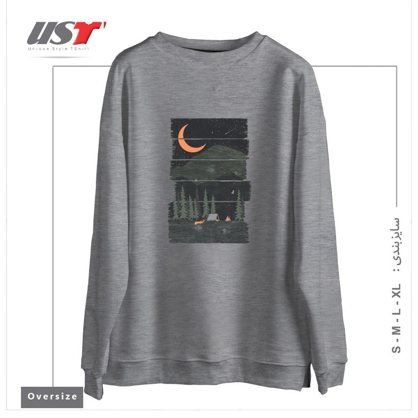 سوییشرت اورسایز طرح WISH I WAS CAMPING...