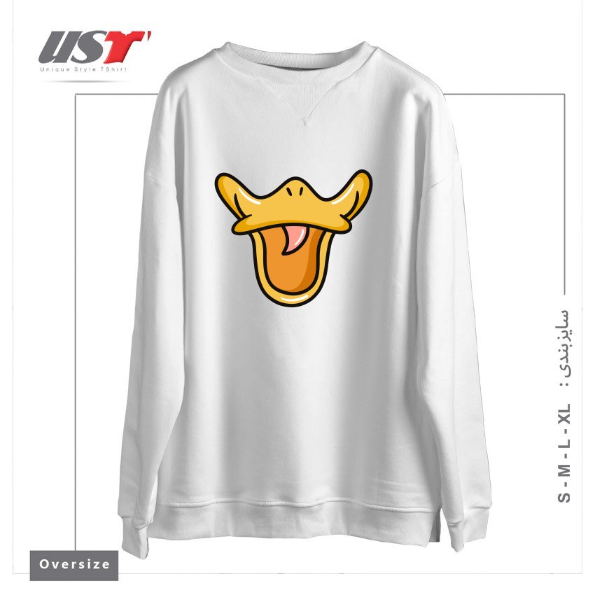 سوییشرت اورسایز طرح DUCK FACE