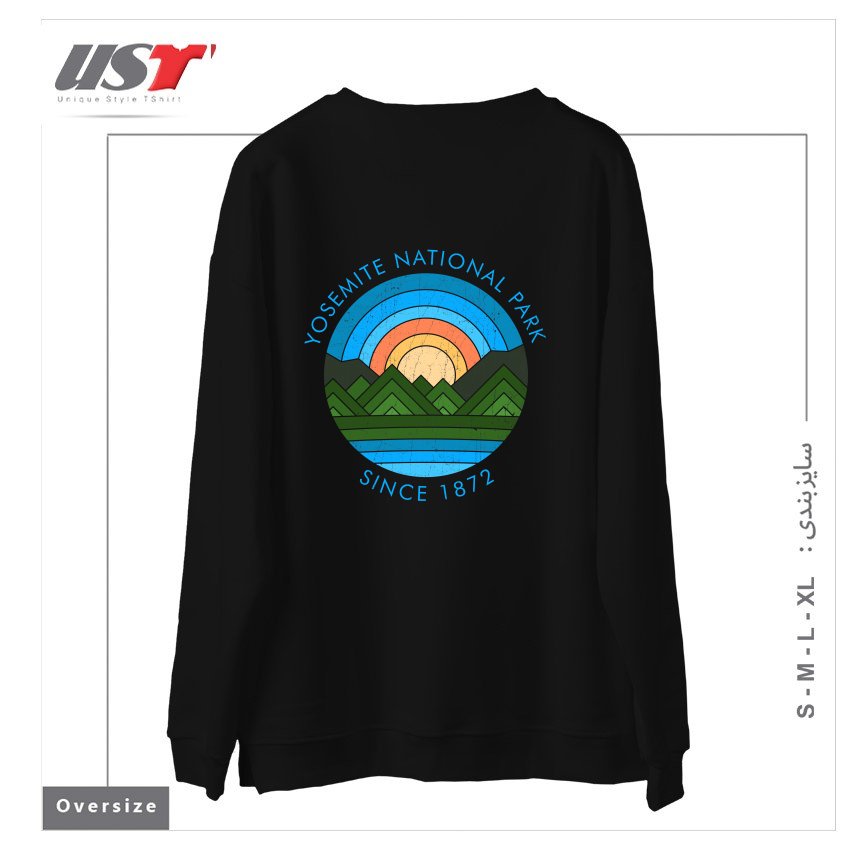 طرح YOSEMITE سوییشرت اورسایزرنگ مشکی