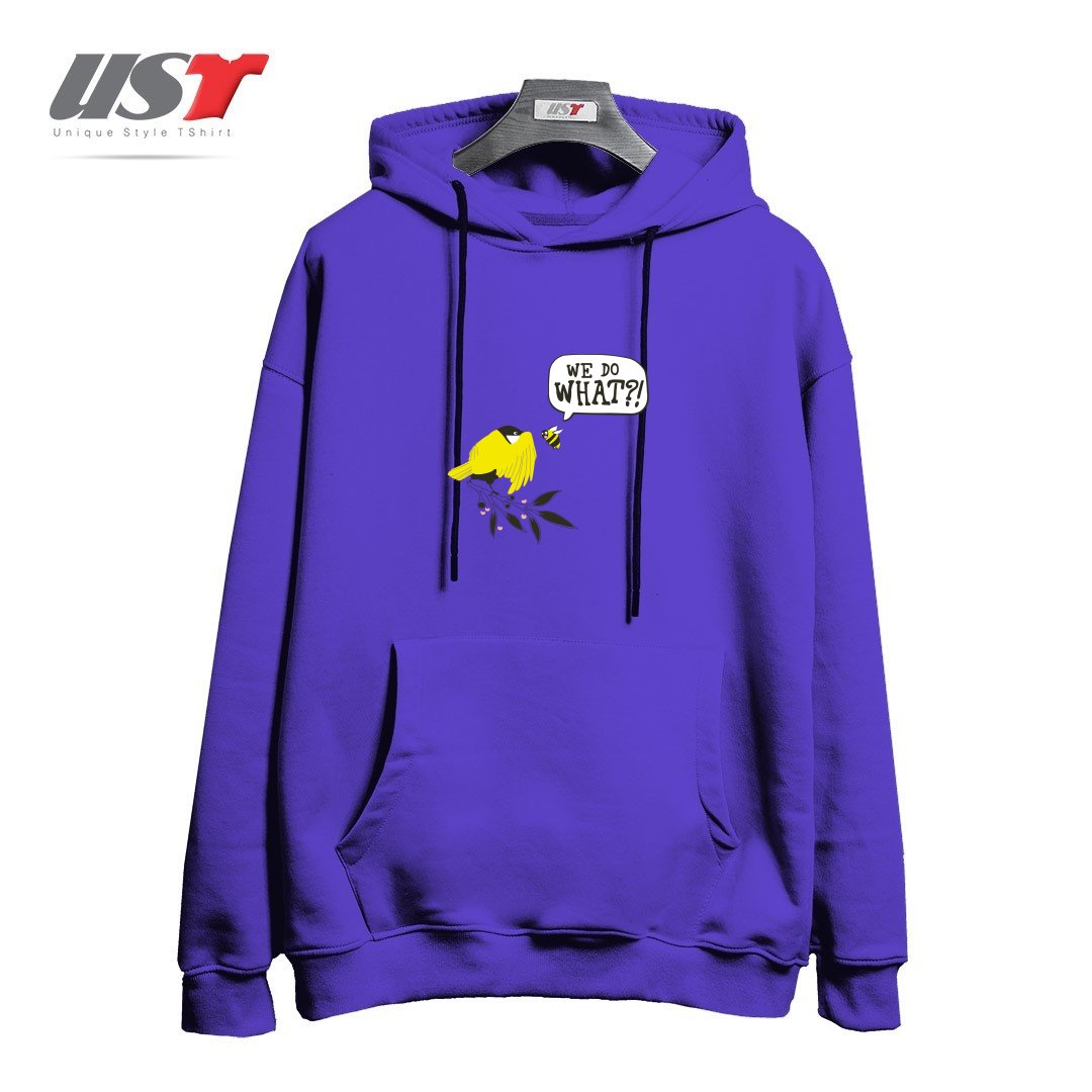 طرح BIRDS & THE BEES هودی اورسایزرنگ بنفش