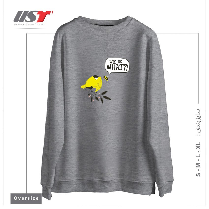 سوییشرت اورسایز طرح BIRDS & THE BEES
