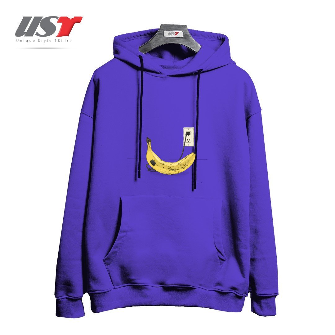 طرح ELECTRIC BANANA هودی اورسایزرنگ بنفش