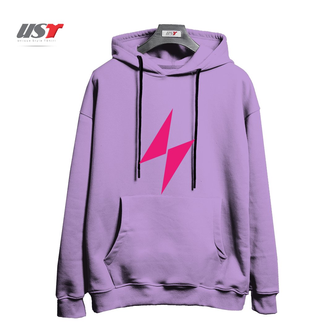 طرح ELECTRIC BOLT - FULL FRONTAL - ELECTRIC PINK هودی اورسایزرنگ یاسی