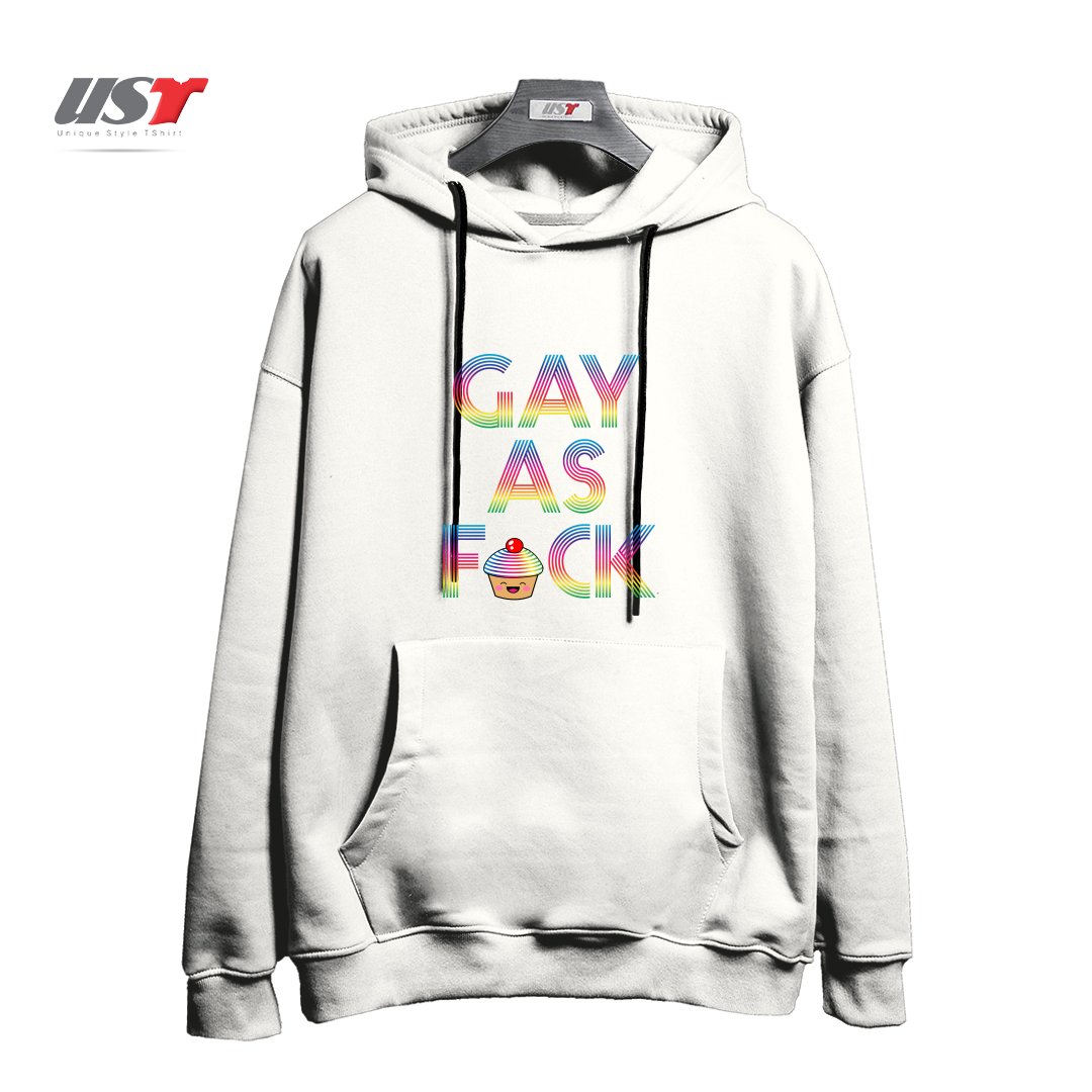 طرح GAY AS FCK هودی اورسایزرنگ سفید