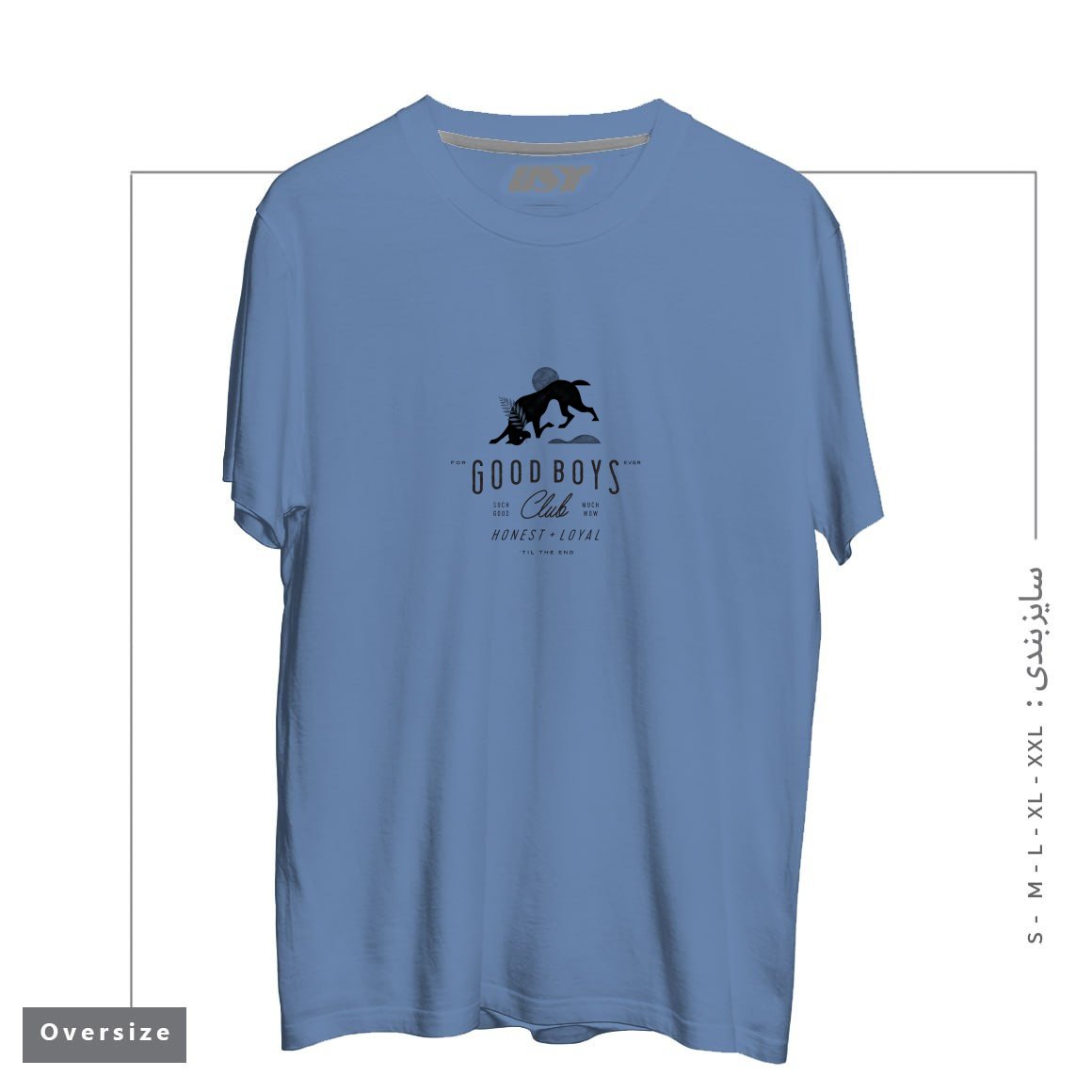 طرح GOOD BOYS CLUB تیشرت اورسایزرنگ آبی نفتی