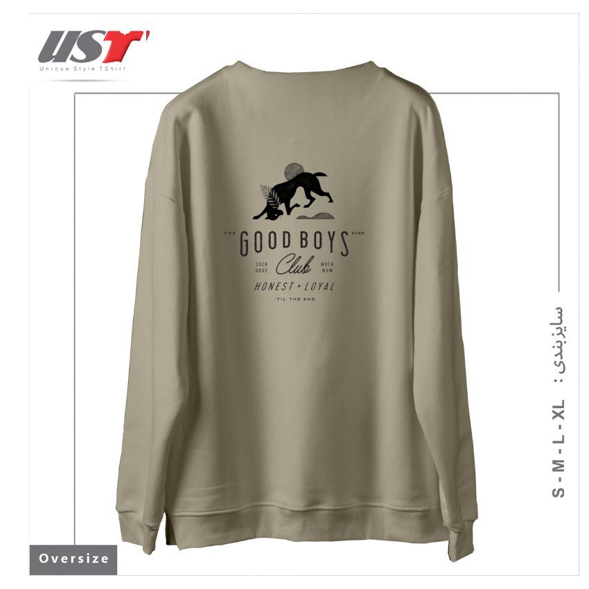 طرح GOOD BOYS CLUB سوییشرت اورسایزرنگ نخودی