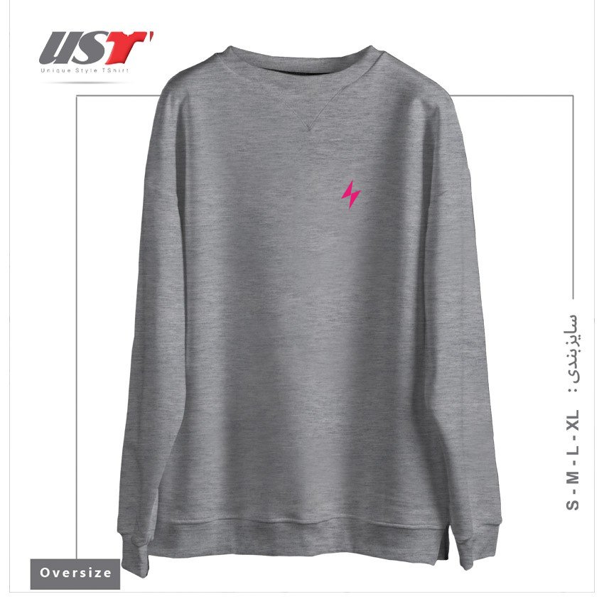 سوییشرت اورسایز طرح ELECTRIC BOLT - POCKET TEE - ELECTRIC PINK