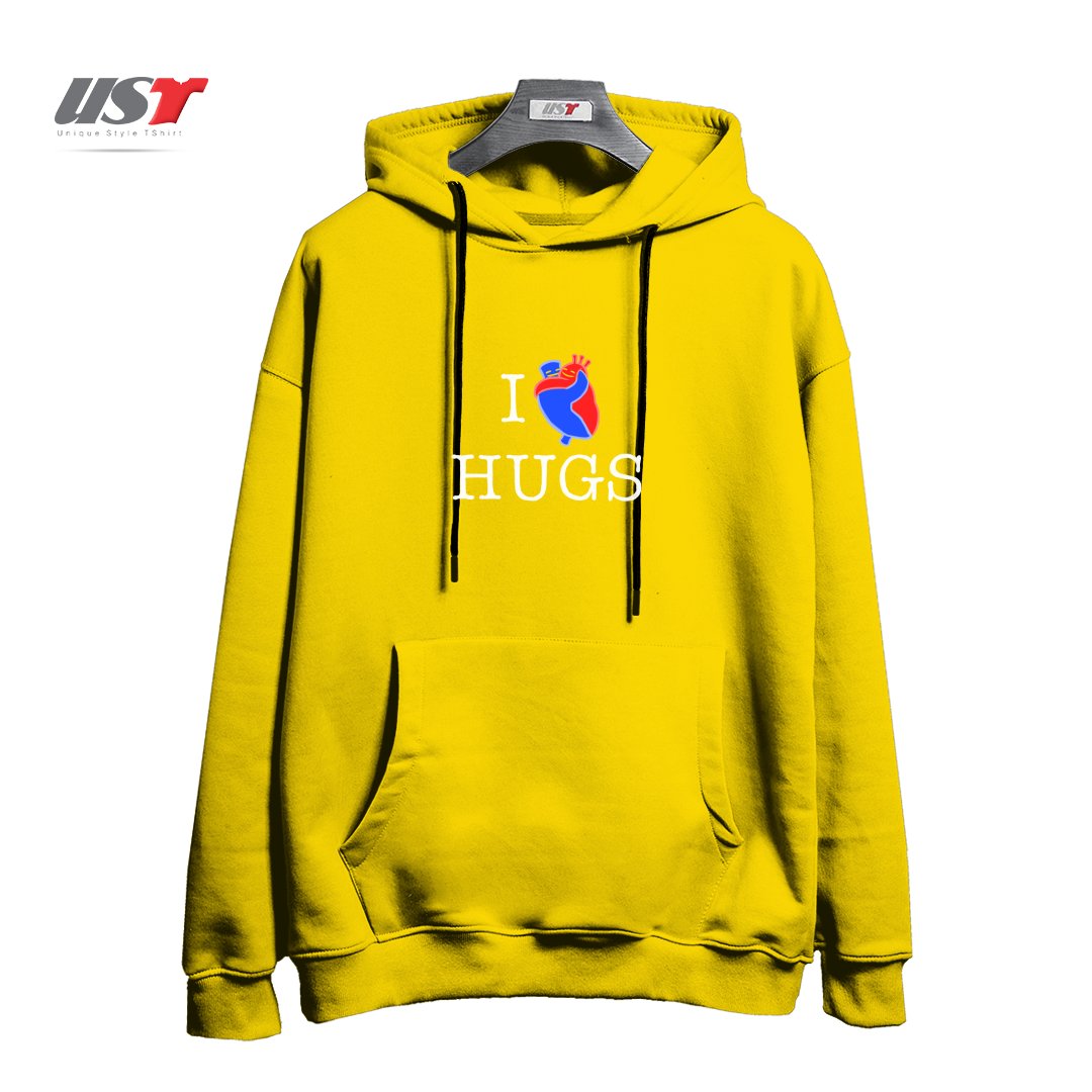 هودی اورسایز طرح I LOVE HUGS