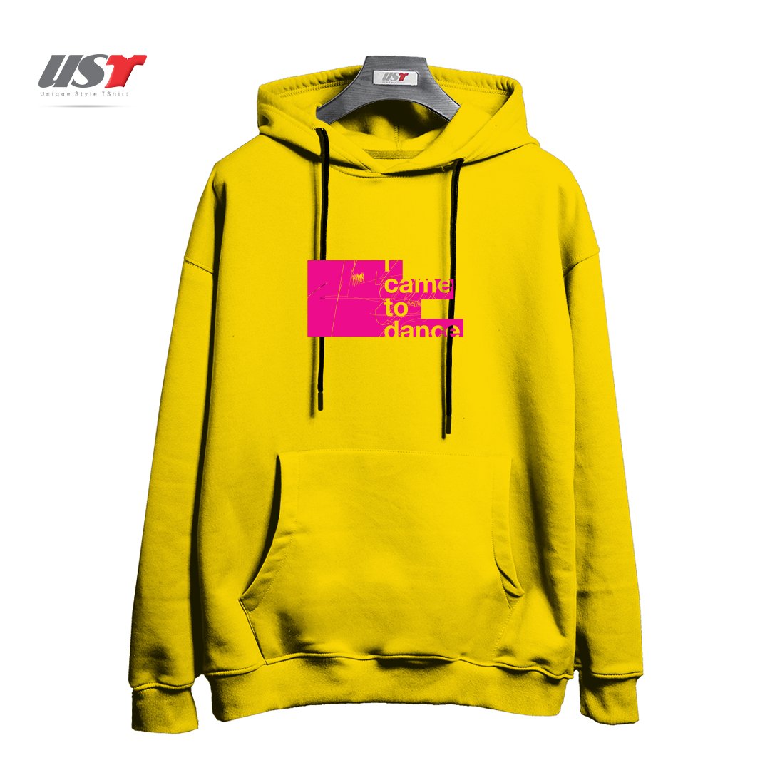 طرح I WANNA DANCE هودی اورسایزرنگ زرد