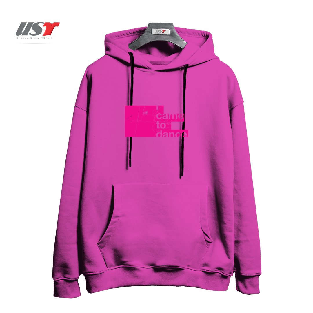 طرح I WANNA DANCE هودی اورسایزرنگ صورتی