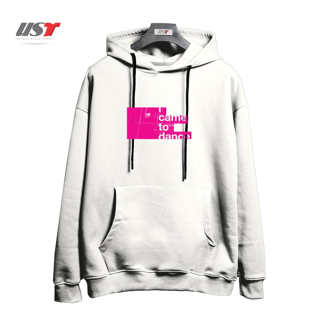 طرح I WANNA DANCE هودی اورسایزرنگ سفید