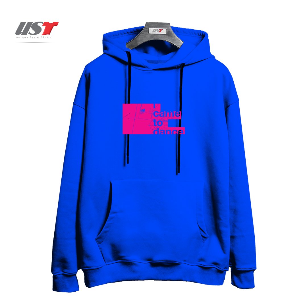 طرح I WANNA DANCE هودی اورسایزرنگ آبی شالی