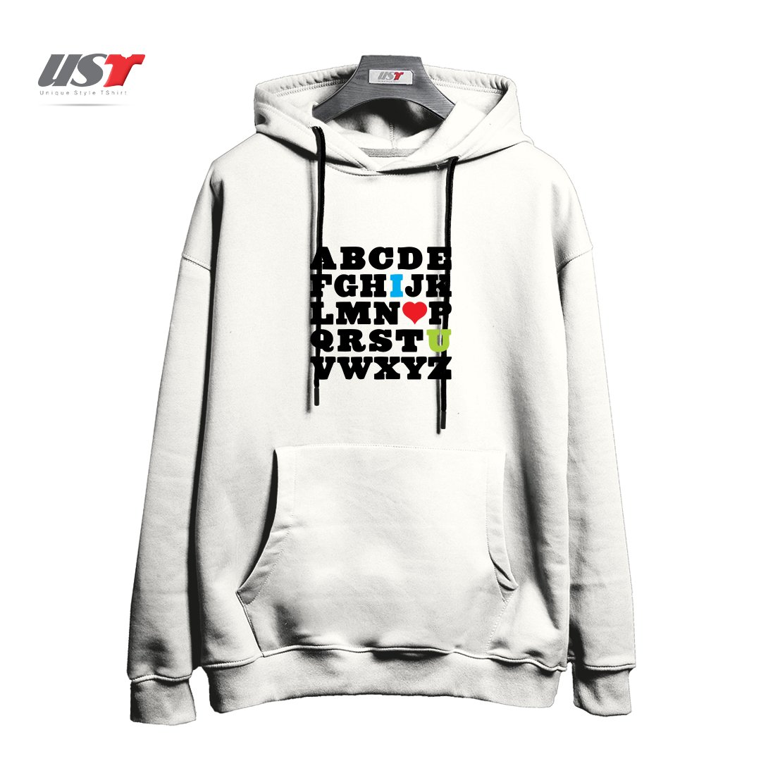 طرح LOVE YOUR FELLOW AS YOURSELF هودی اورسایزرنگ سفید