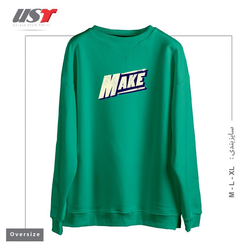 طرح MAKE  DAN ELIJAH FAJARDO  DTG سوییشرت اورسایزرنگ سبز سدری