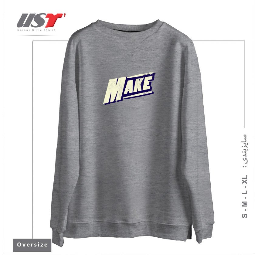 طرح MAKE  DAN ELIJAH FAJARDO  DTG سوییشرت اورسایزرنگ طوسی ملانژ