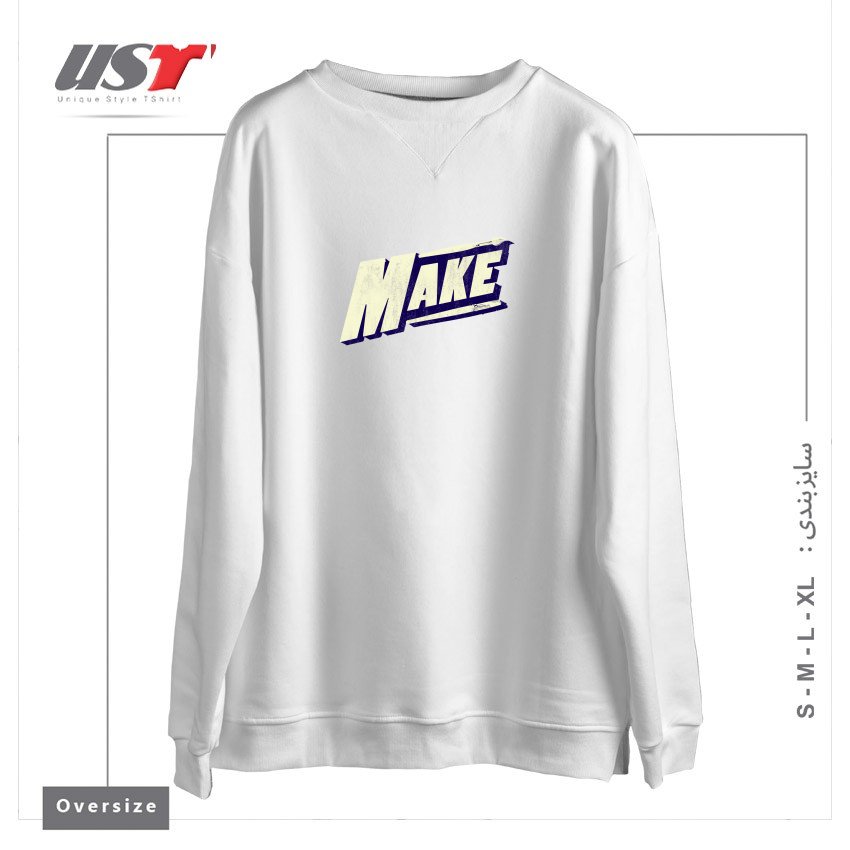 طرح MAKE  DAN ELIJAH FAJARDO  DTG سوییشرت اورسایزرنگ سفید