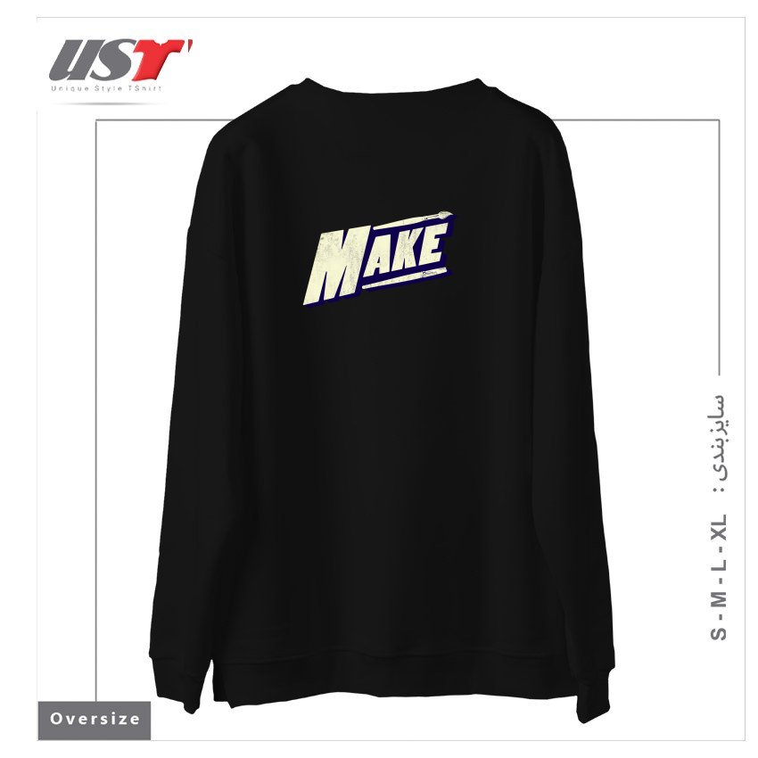 طرح MAKE  DAN ELIJAH FAJARDO  DTG سوییشرت اورسایزرنگ مشکی