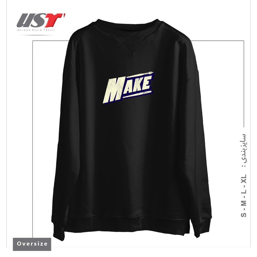 طرح MAKE  DAN ELIJAH FAJARDO  DTG سوییشرت اورسایزرنگ مشکی