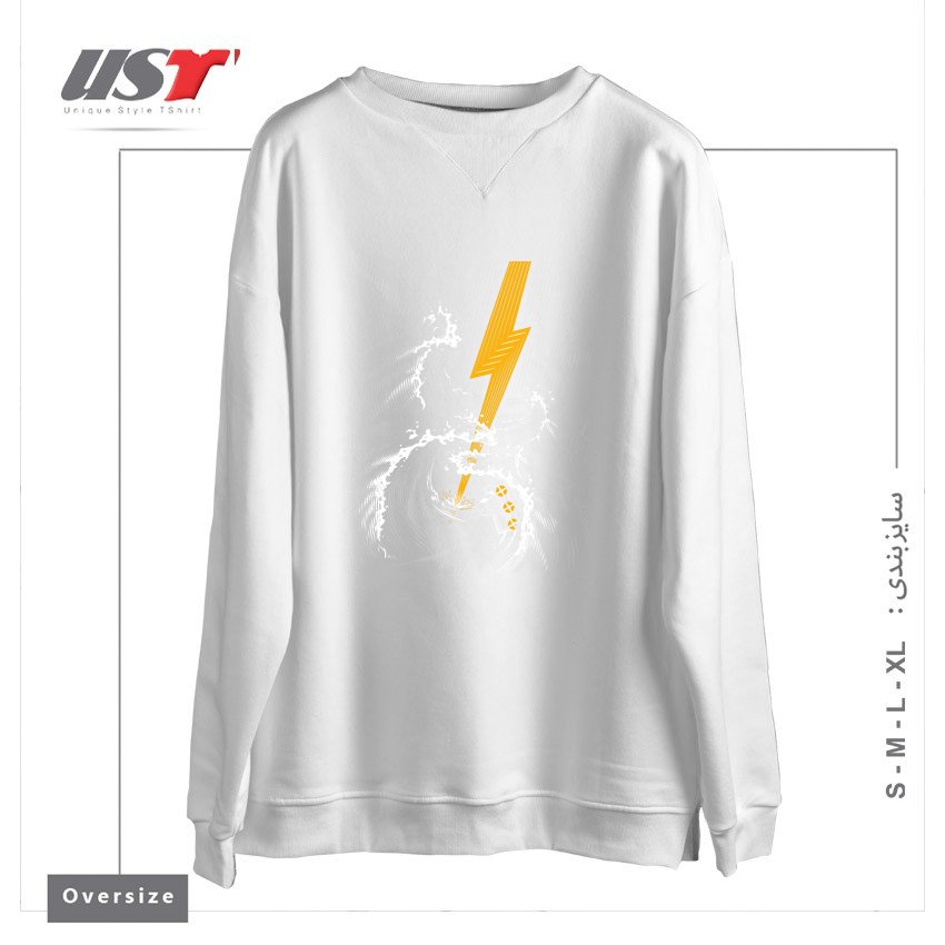 سوییشرت اورسایز طرح ELECTRIC GUITAR STORM