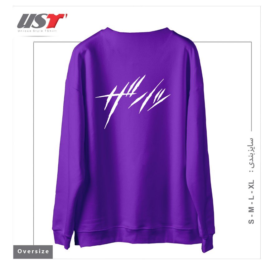 طرح MANGA PRINT سوییشرت اورسایزرنگ بنفش