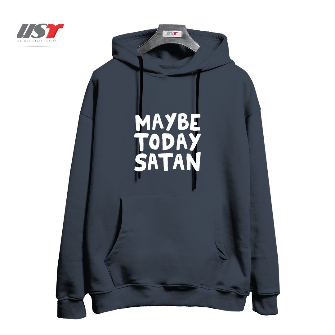 طرح MAYBE TODAY SATAN هودی اورسایزرنگ دودی