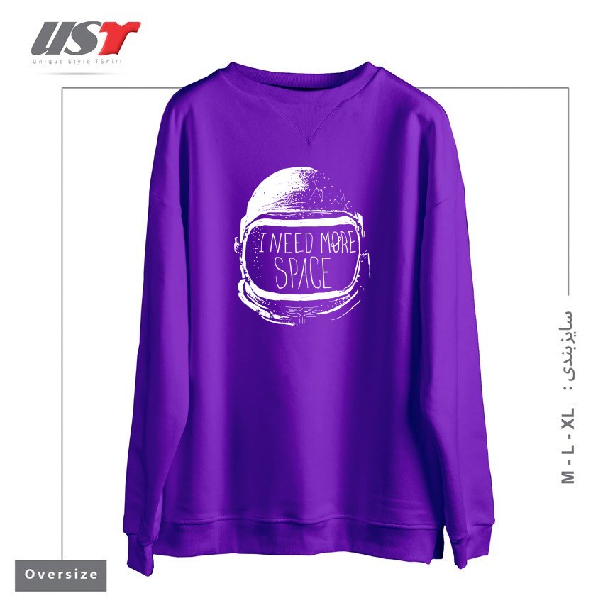 سوییشرت اورسایز طرح NEVER DATE AN ASTRONAUT