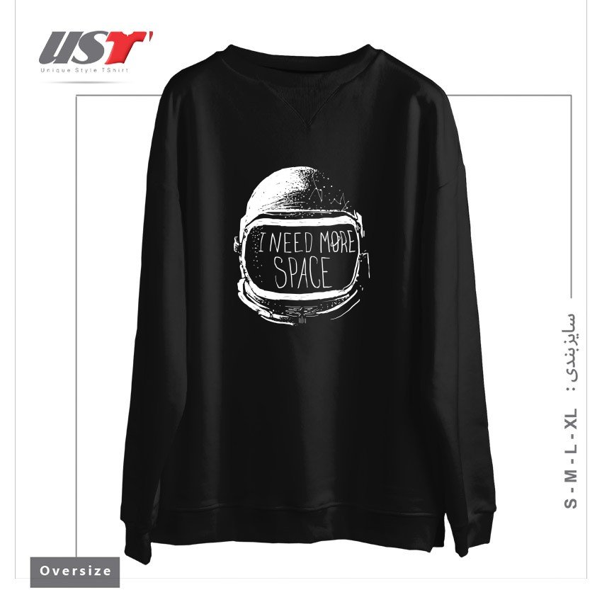 سوییشرت اورسایز طرح NEVER DATE AN ASTRONAUT