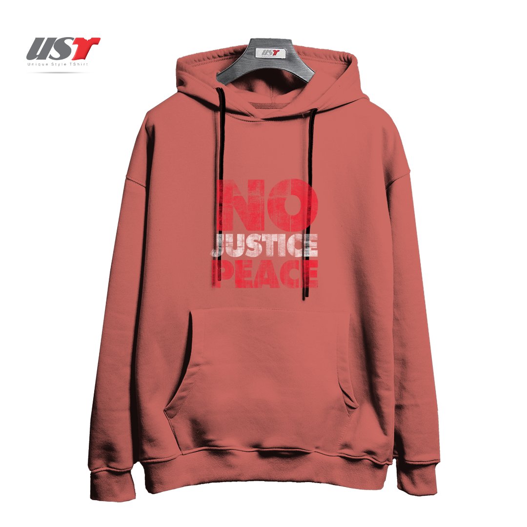 هودی اورسایز طرح NO JUSTICE NO PEACE