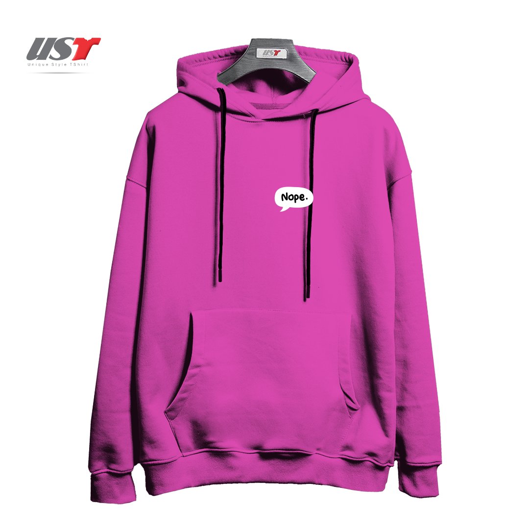 طرح NOPE COMICS SPEECH BALLOON DIALOG BOX هودی اورسایزرنگ صورتی