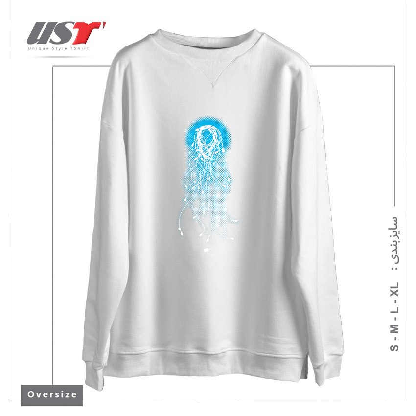 سوییشرت اورسایز طرح ELECTRIC JELLYFISH
