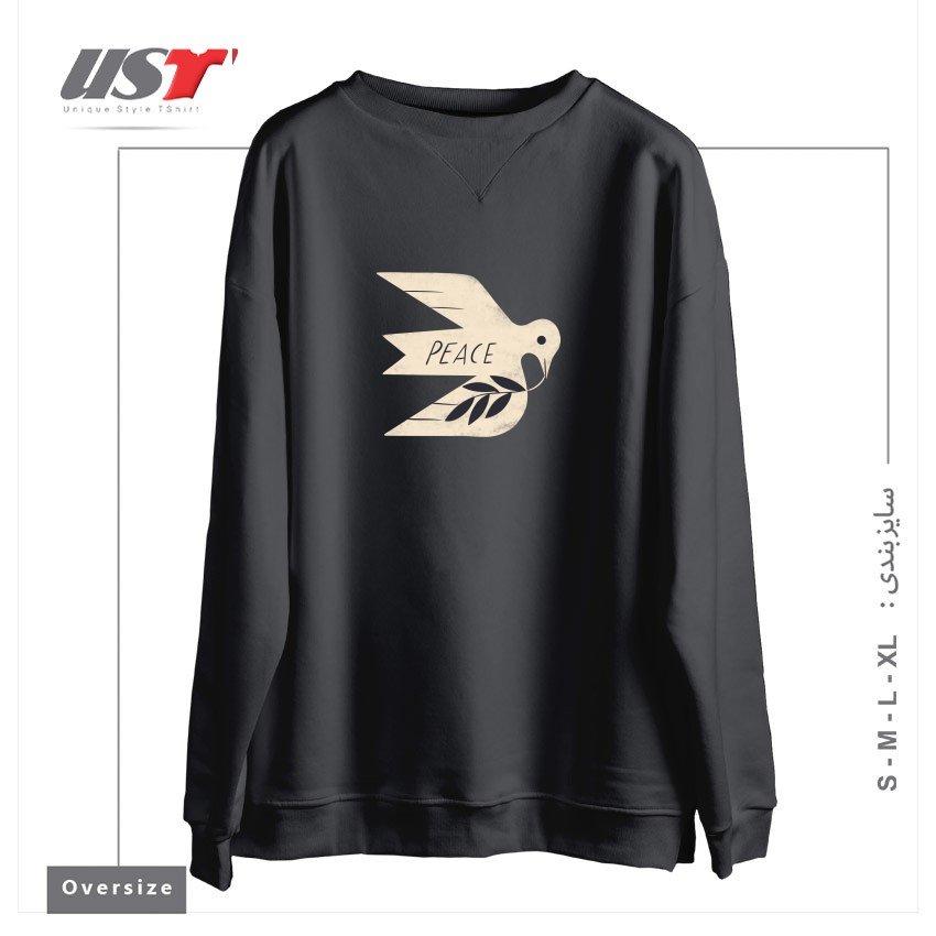 سوییشرت اورسایز طرح PEACE DOVE