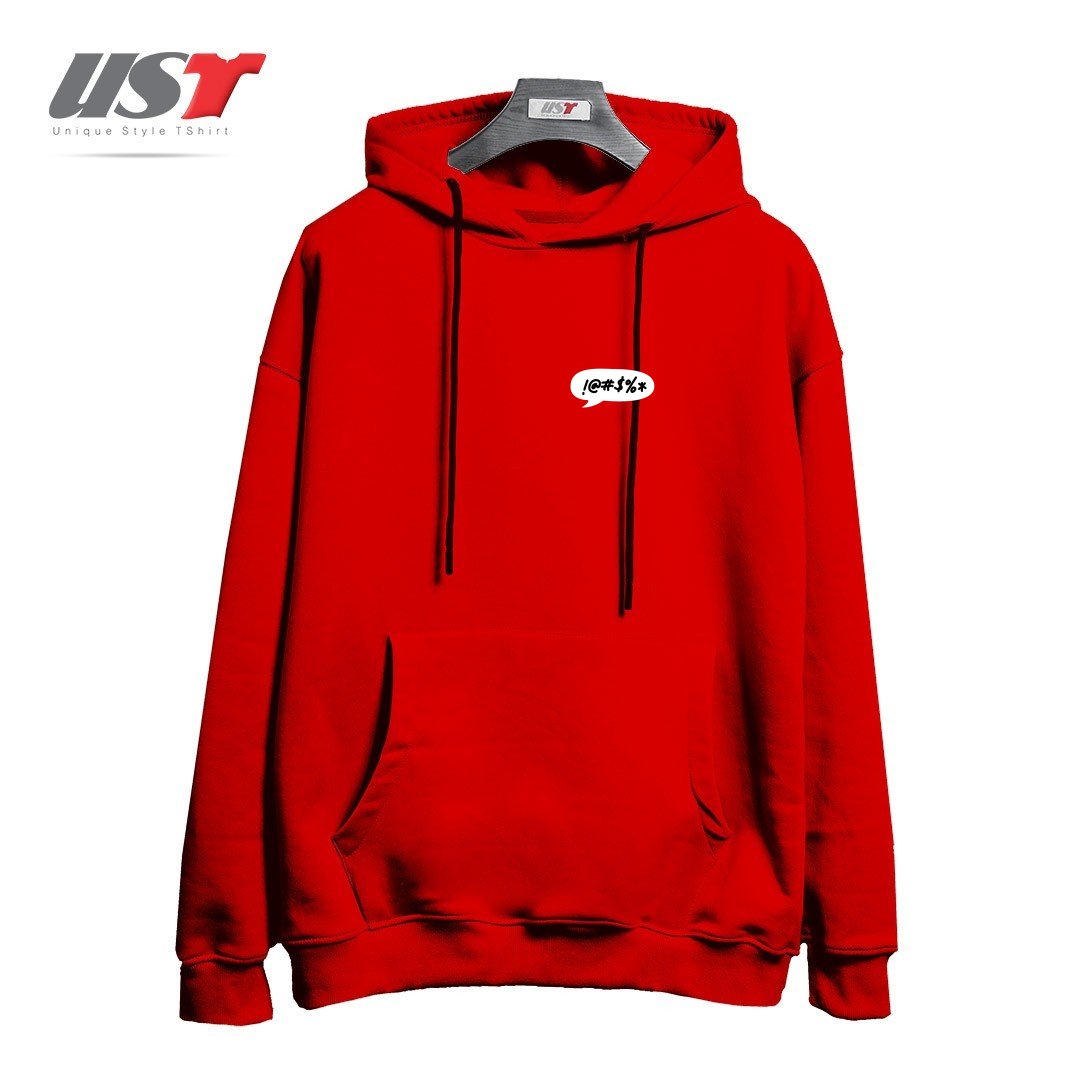 طرح SWEAR COMICS SPEECH BALLOON DIALOG BOX هودی اورسایزرنگ قرمز