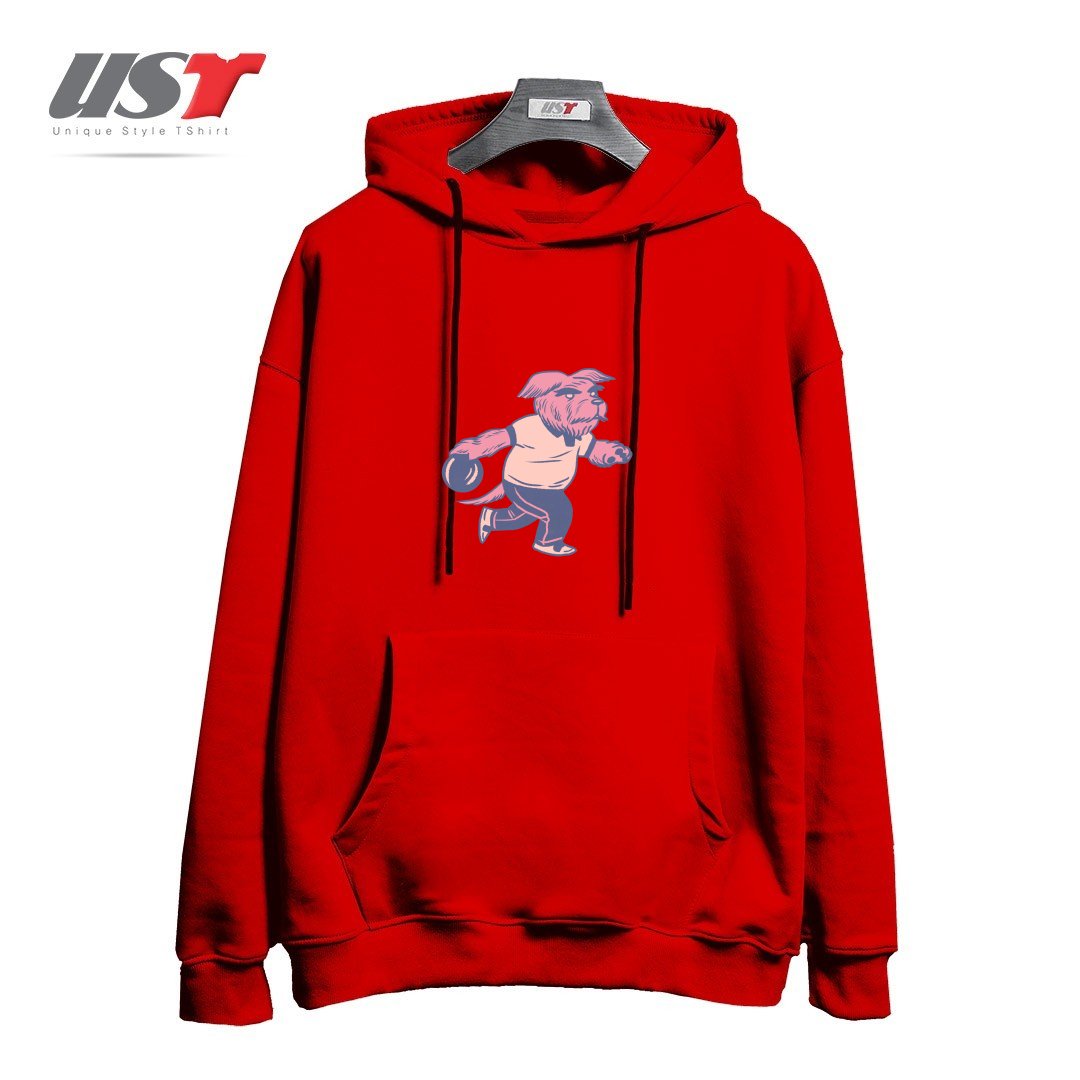 طرح ALLEY DOG هودی اورسایزرنگ قرمز