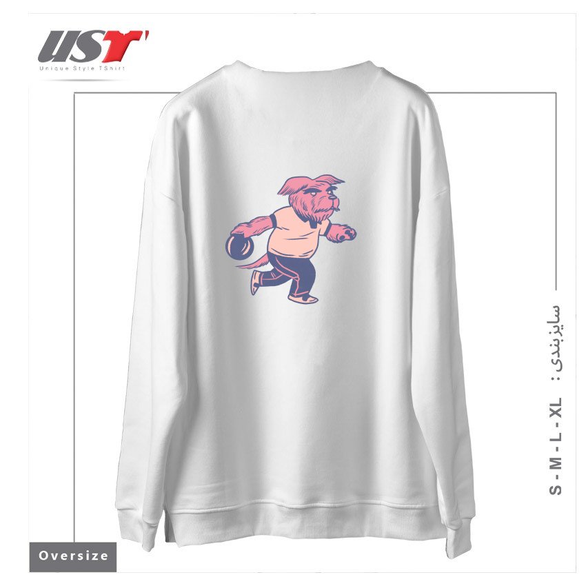 طرح ALLEY DOG سوییشرت اورسایزرنگ سفید