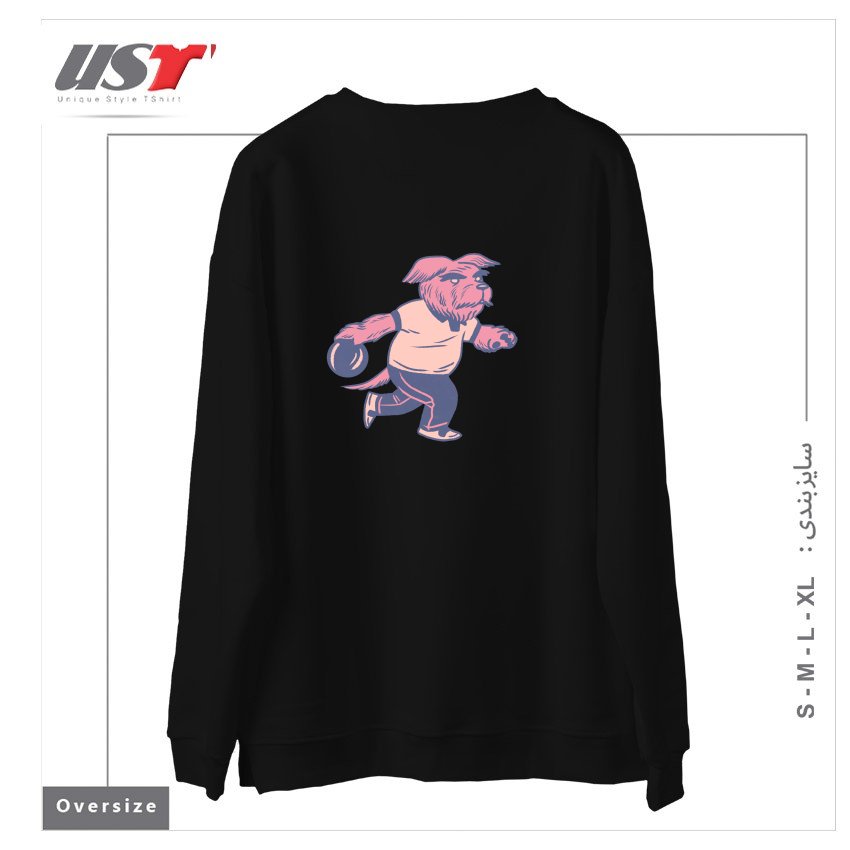 طرح ALLEY DOG سوییشرت اورسایزرنگ مشکی