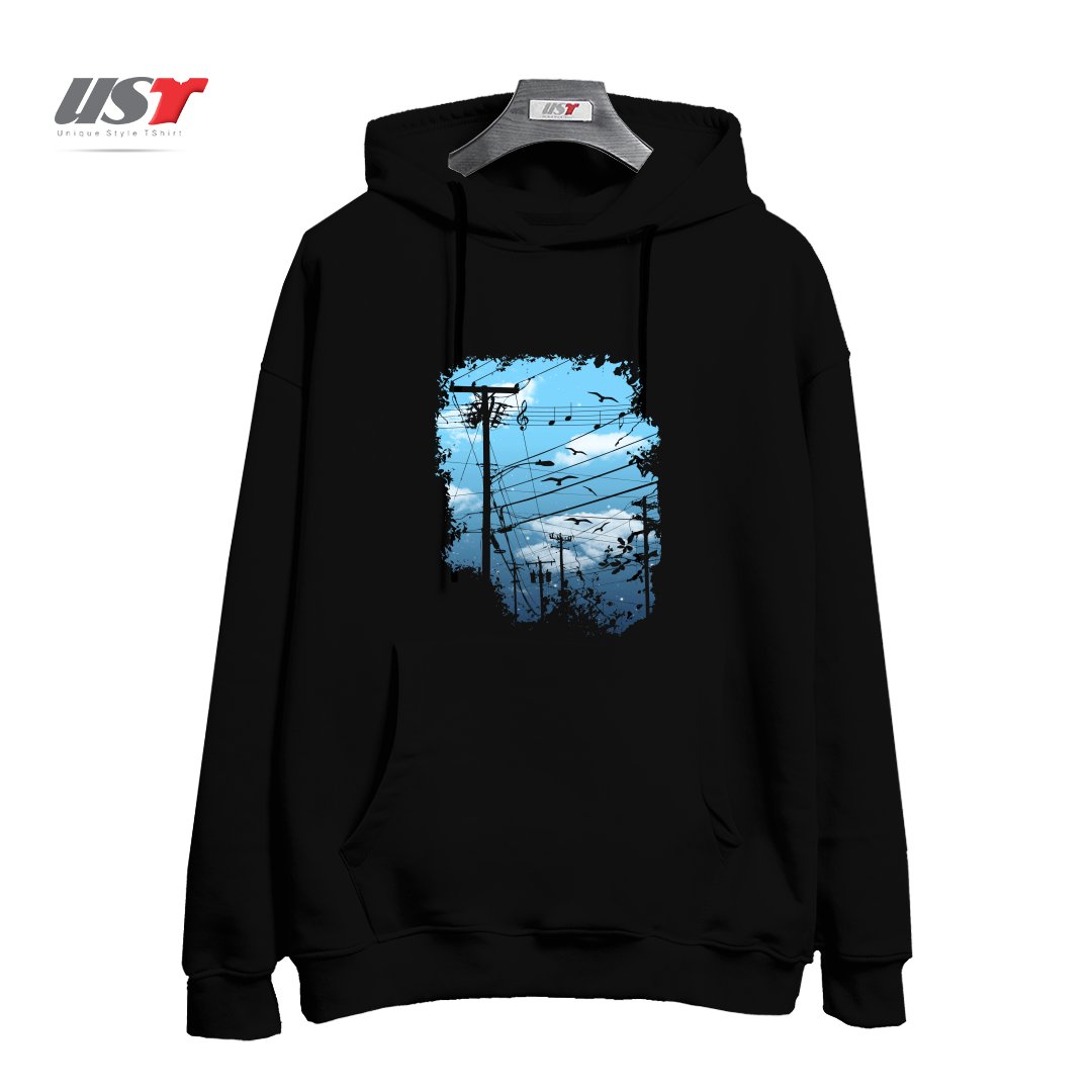 طرح ELECTRIC MUSIC CITY هودی اورسایزرنگ مشکی