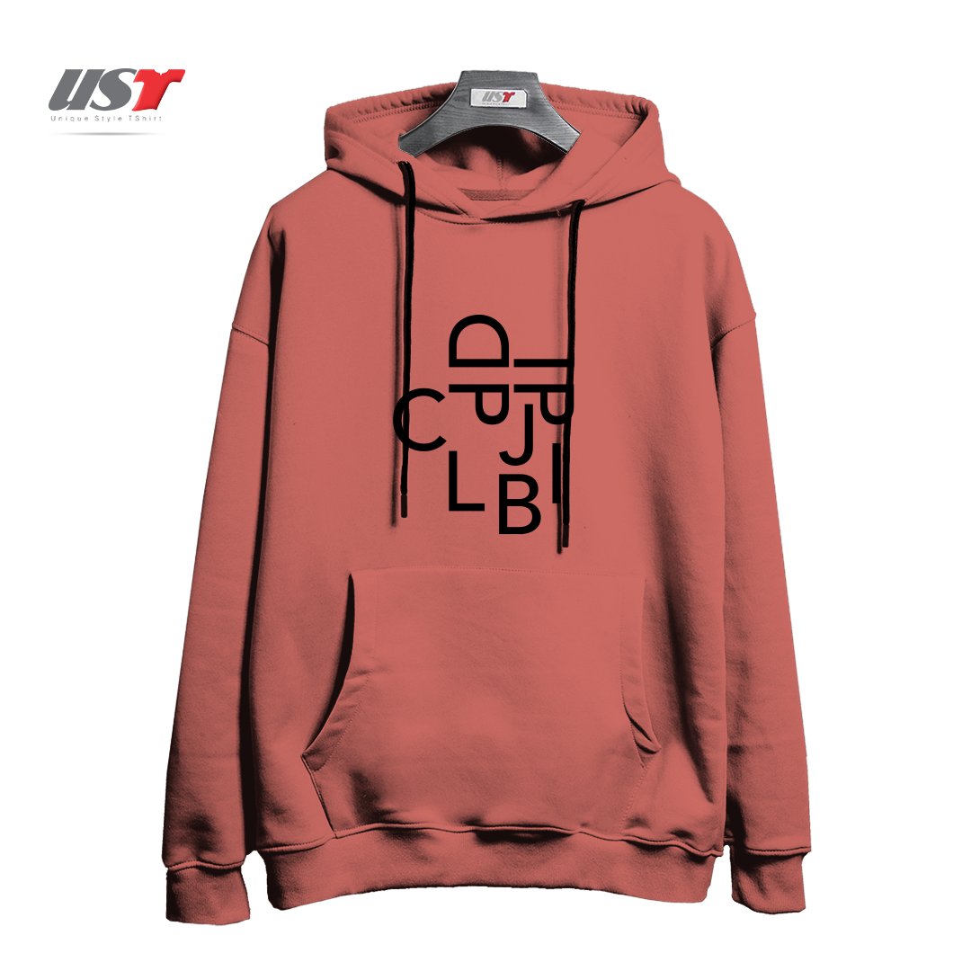 طرح TYPE FACE هودی اورسایزرنگ آجری