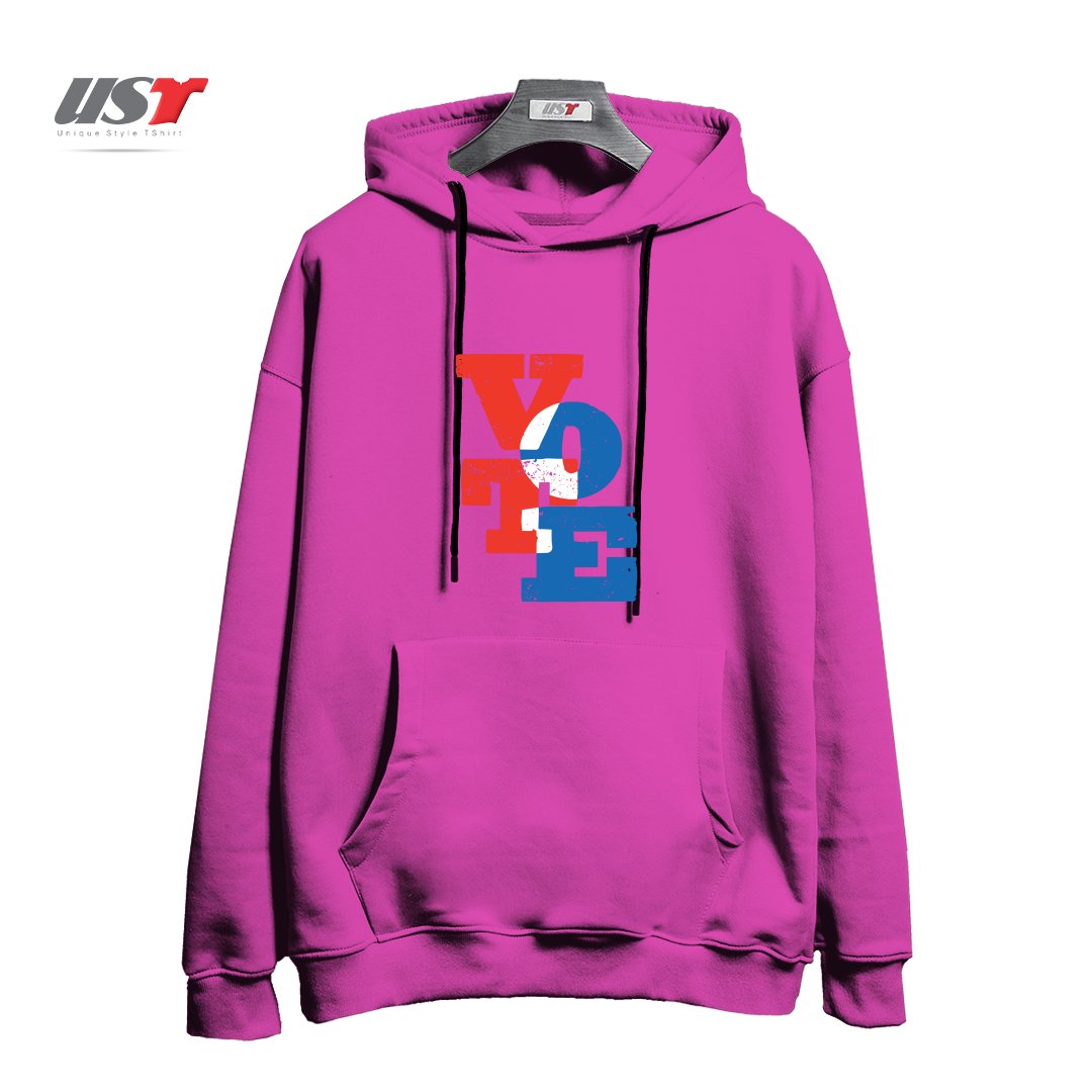 طرح VOTE هودی اورسایزرنگ صورتی