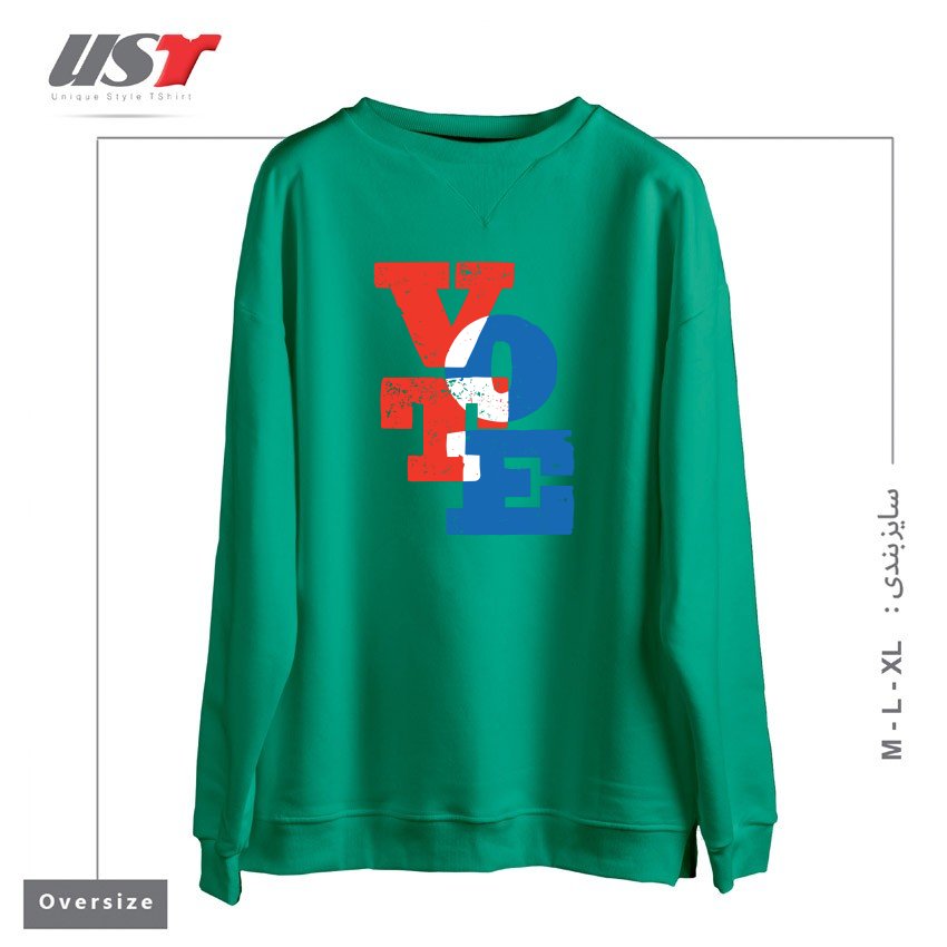 سوییشرت اورسایز طرح VOTE