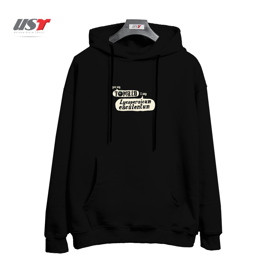 هودی اورسایز طرح YOU SAY TOMATO, I SAY LYCOPERSICON ESCULENTUM